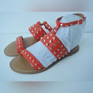 Size 7.5 | Arturo Chiang Sandals Orange leather uppers 